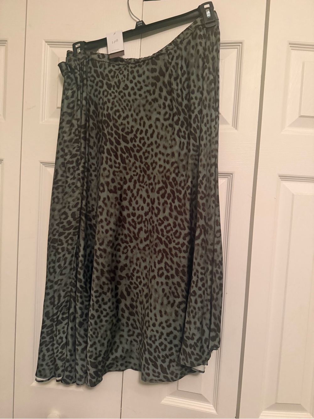 J. Jill Olive Green Leopard Print Skirt